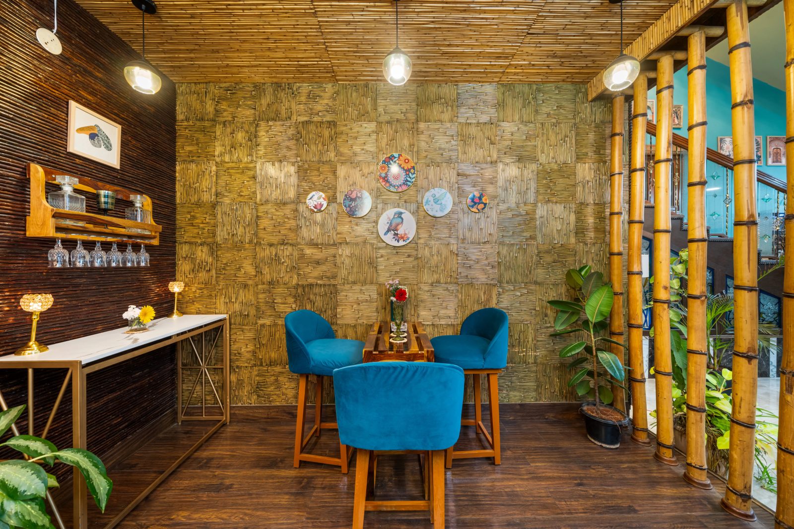 Wooden Whispers – 4BHK Villa for Shoots in Kammanahalli — Bar Area