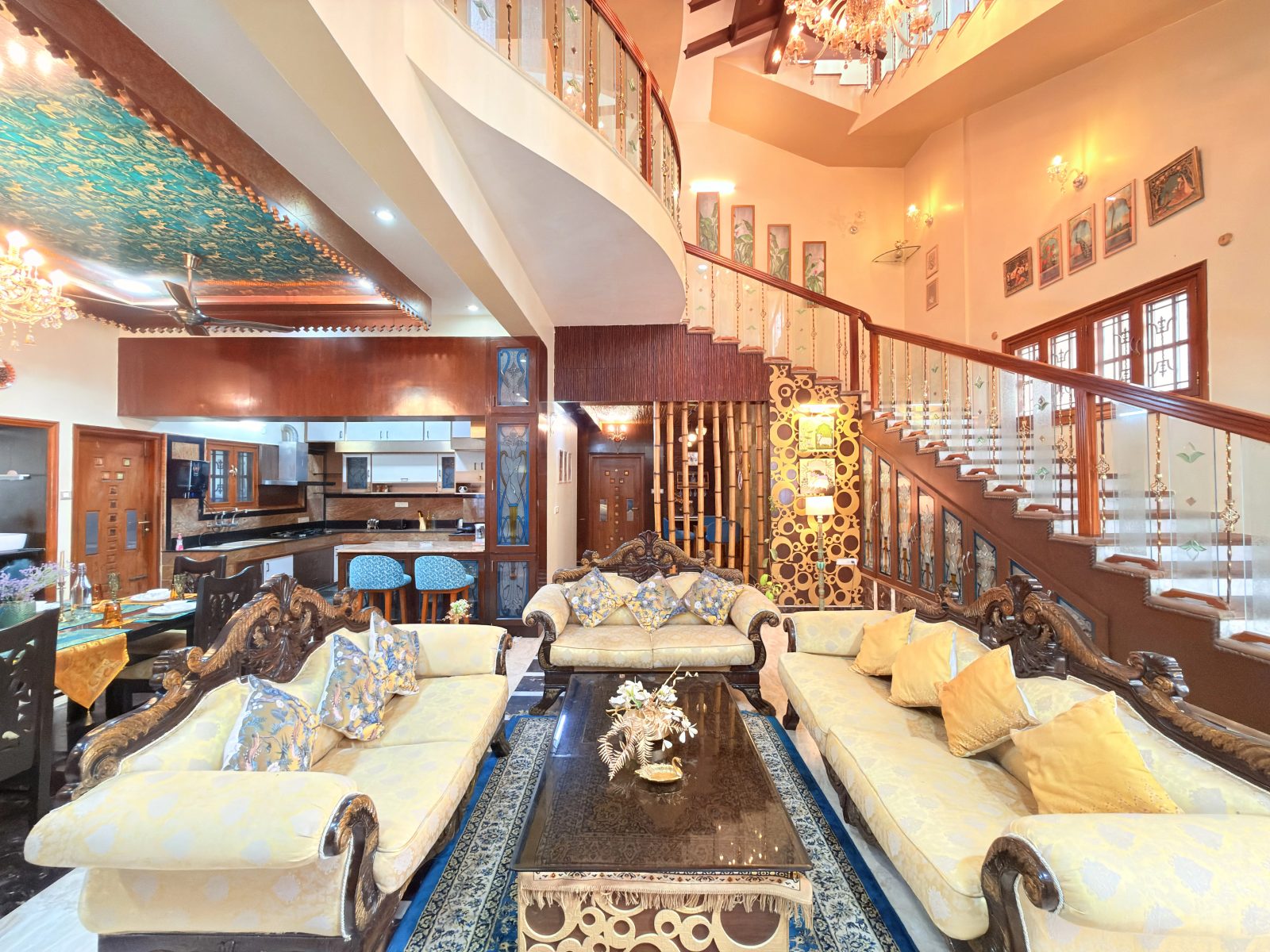 Wooden Whispers – 4BHK Villa for Shoots in Kammanahalli — Living Area