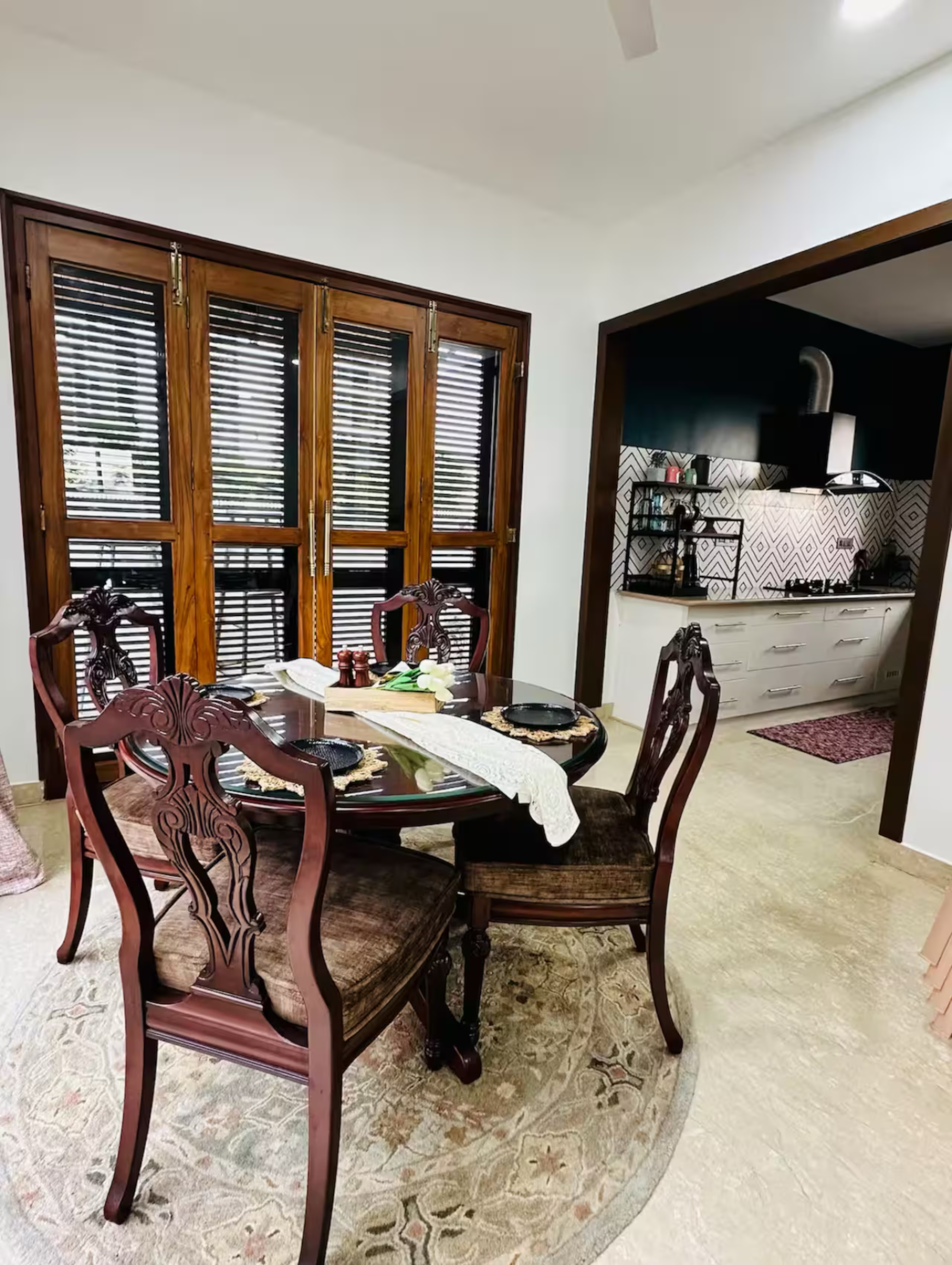 The BougainVilla: A Peaceful Getaway | Luxury Villa Shoot Location in Bengaluru — Dining Area