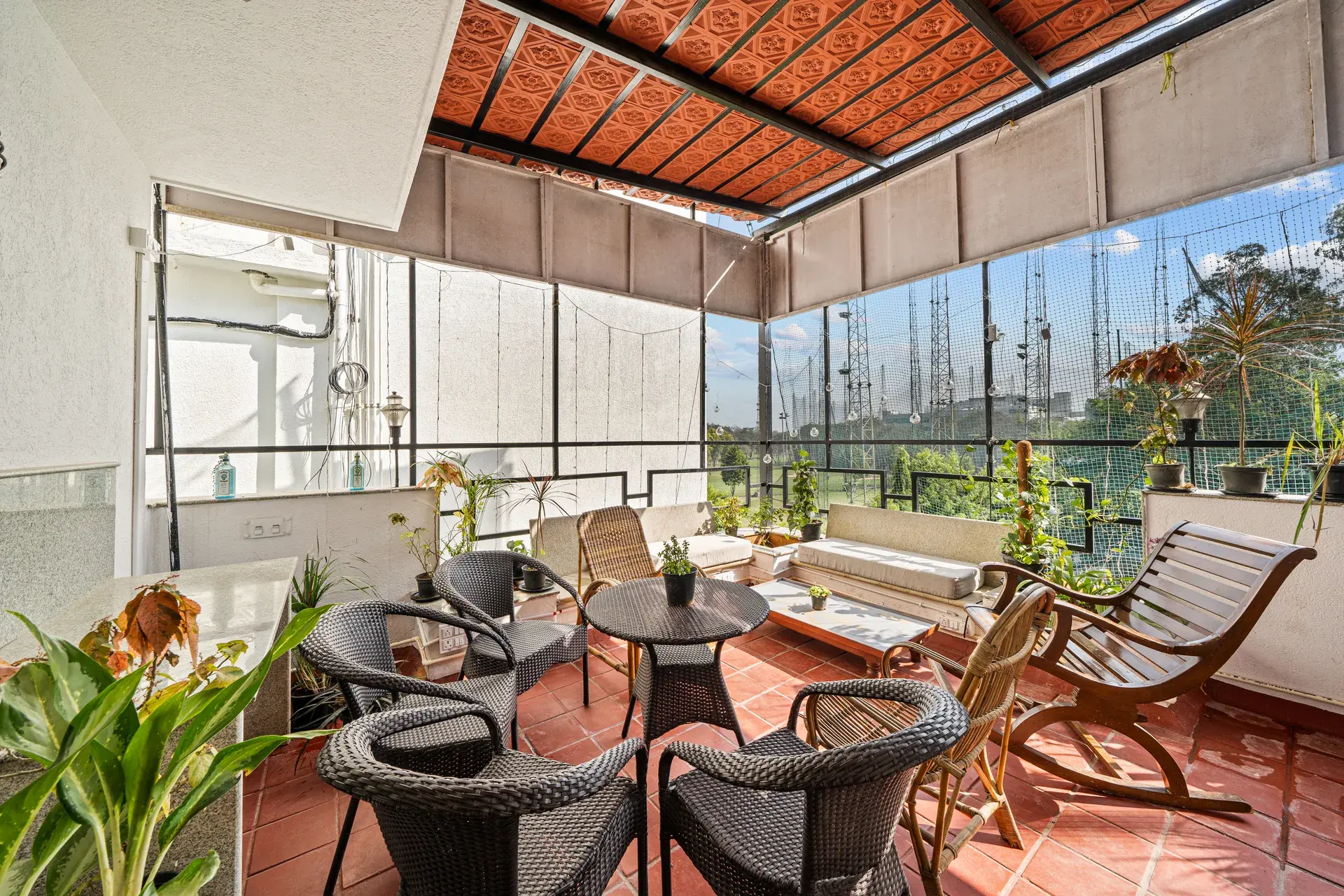 Namma Woodland – 4BHK Golf Course View Villa — Rooftop Seating