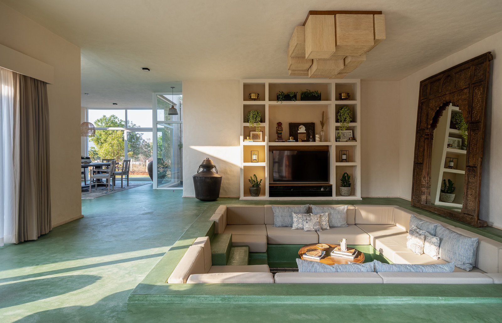 Pool Villa with Mountain Views & Sunken Lounge, Yellodu — Sunken Living Room