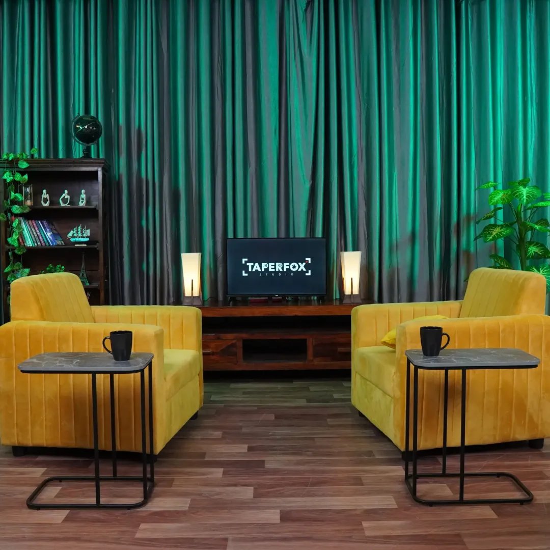 Podcast Studio Prime – Curtain Set with Colour Lighting, Indiranagar — Podcast Studio Prime