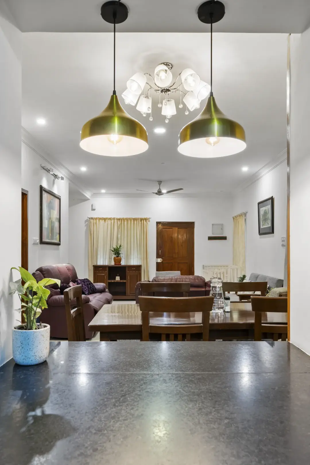 Cascade Castle – 5BHK Luxury Villa with Indoor Pond — Dining Hall