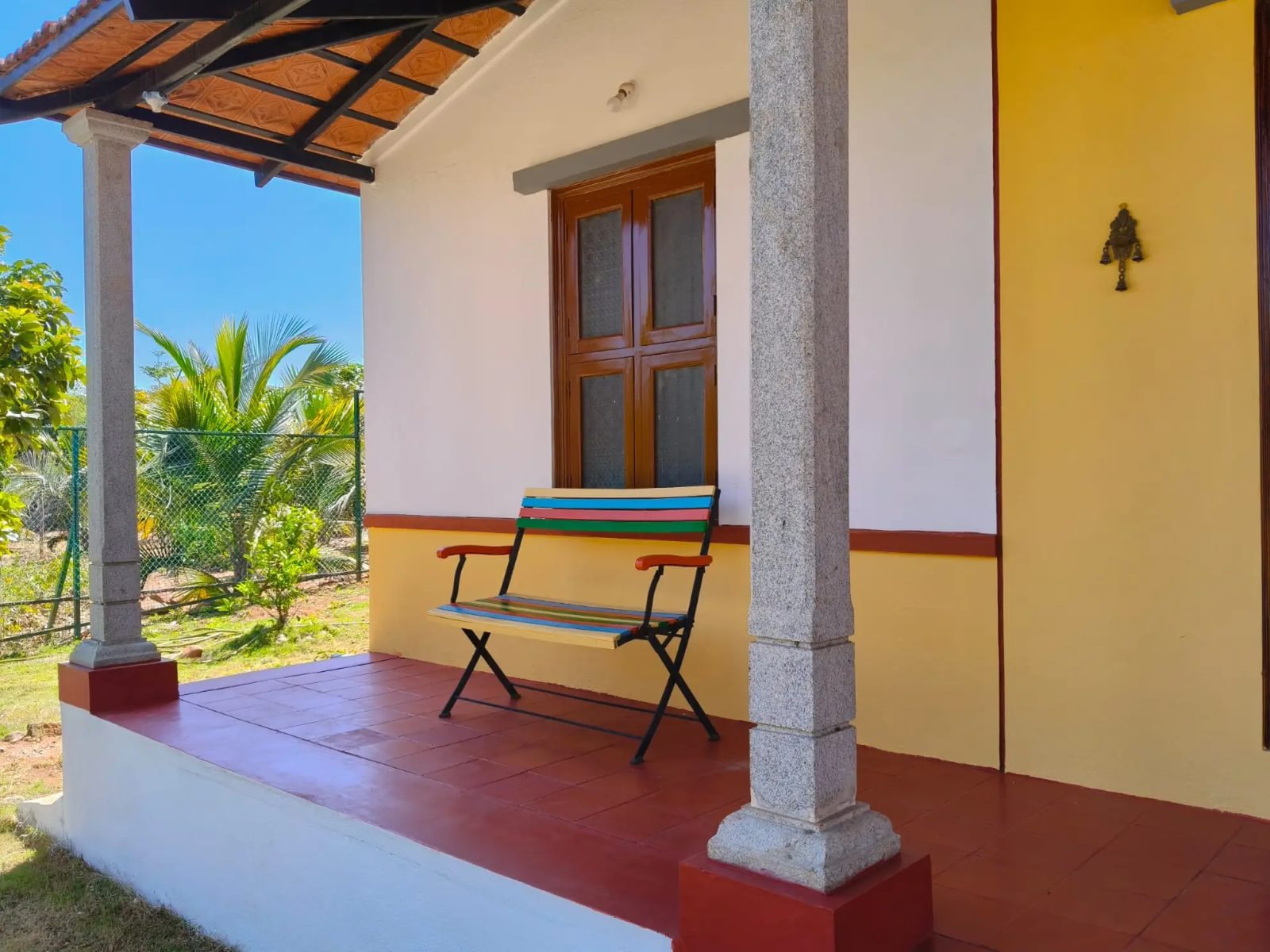 Oasis Courtyard – 1BHK Home for Shoots in Hosur — Entrance and Parking