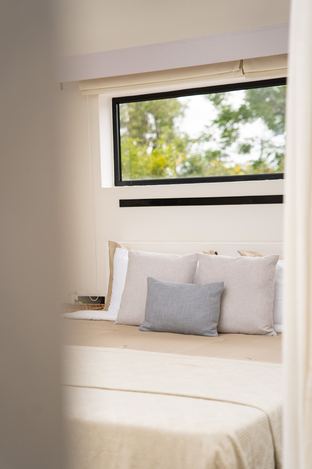 Minimal White Villa with Pool, Sauna & Glass Atrium, Yellodu — Bedroom