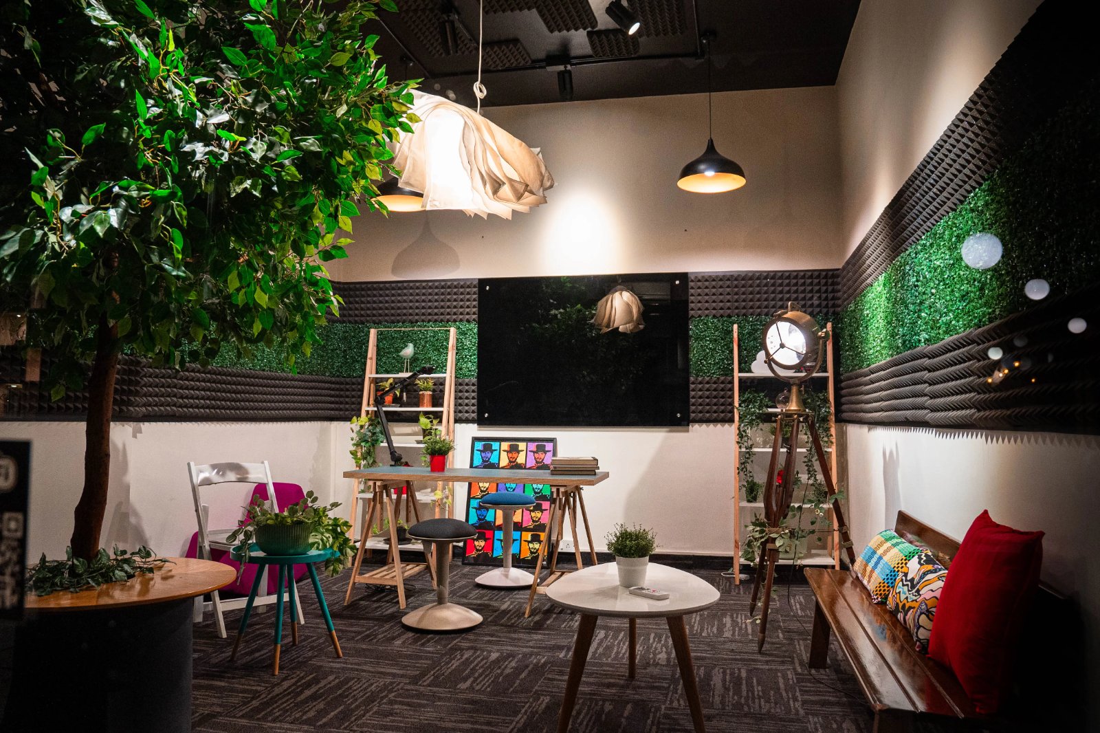 Multi-Set Creator Studio with Podcast Rooms & Terrace, Infantry Road — Podcast Room