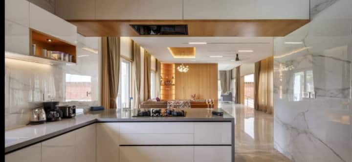 4BHK Villa with Private Pool & Sprawling Lawns Near Bangalore | ( 4 ) — Premium Modular Kitchen