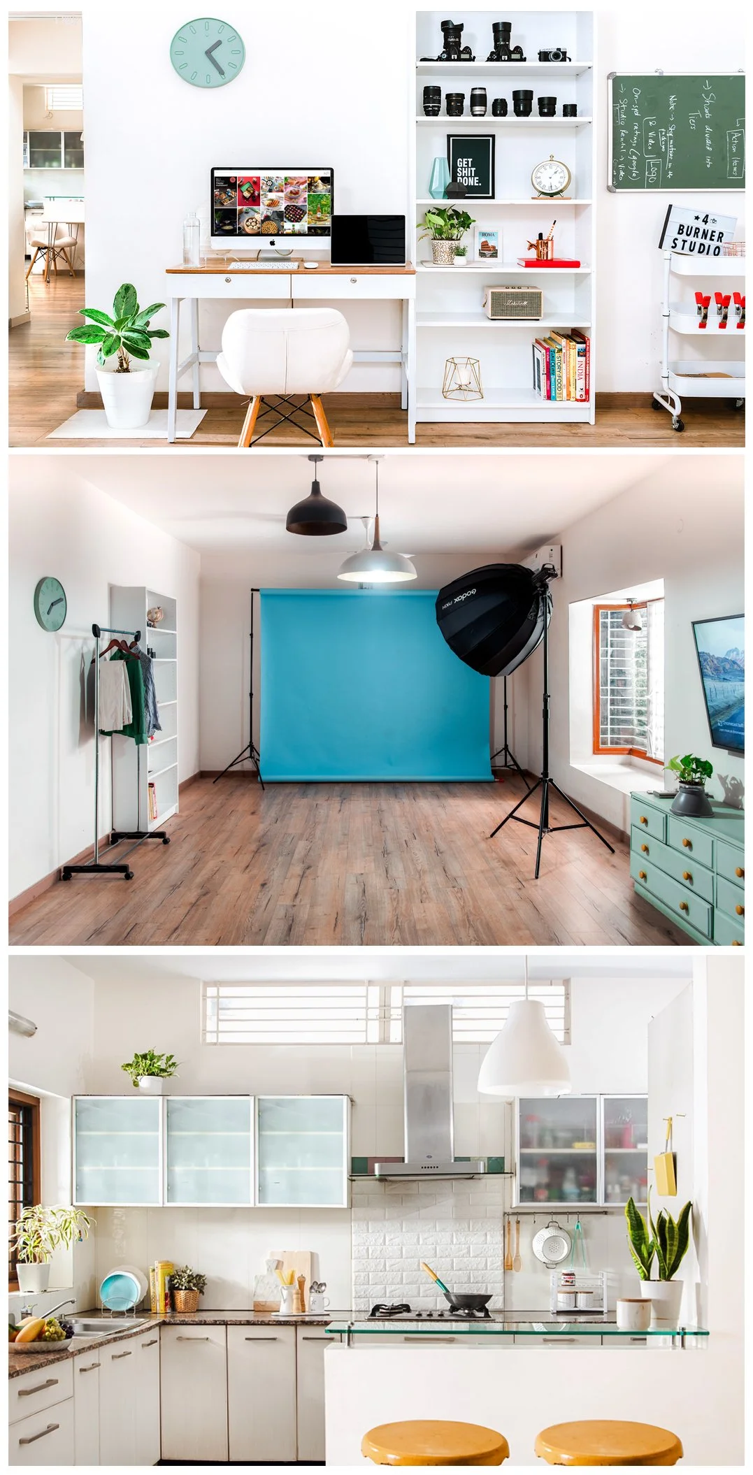 Villa Studio with Kitchen Set, Dining & Garden in Indiranagar — Studio & Living Room
