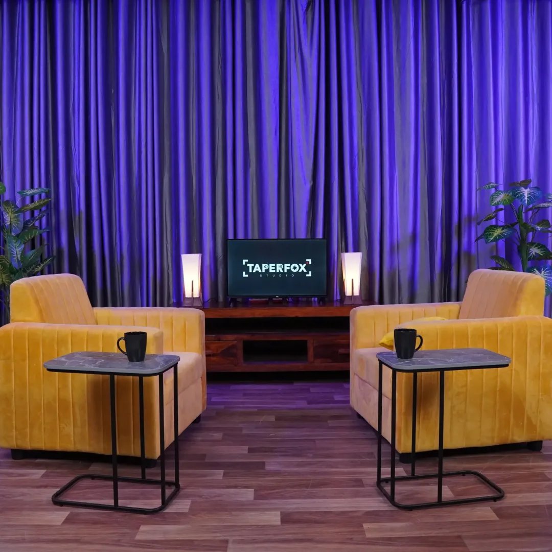 Podcast Studio Prime – Curtain Set with Colour Lighting, Indiranagar — Podcast Studio Prime