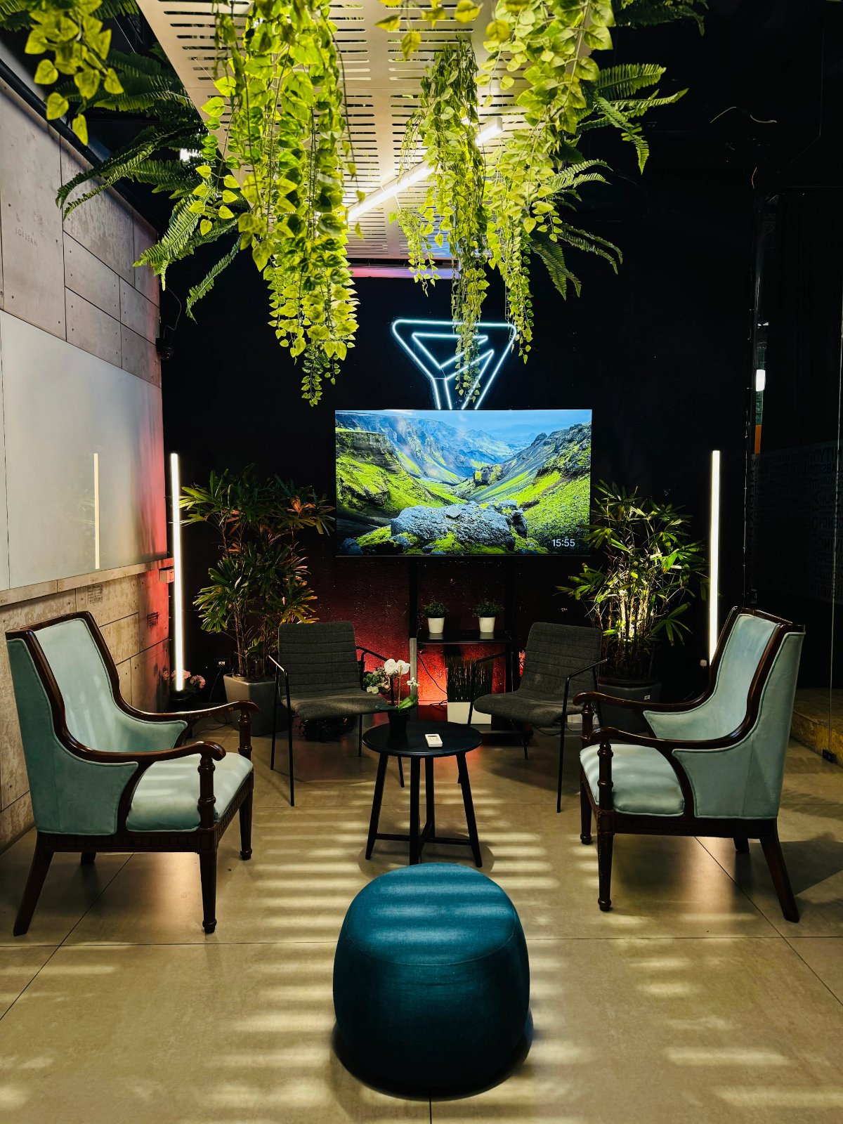 Tech Room – Moody Neon Lounge Set, Infantry Road — Tech Room