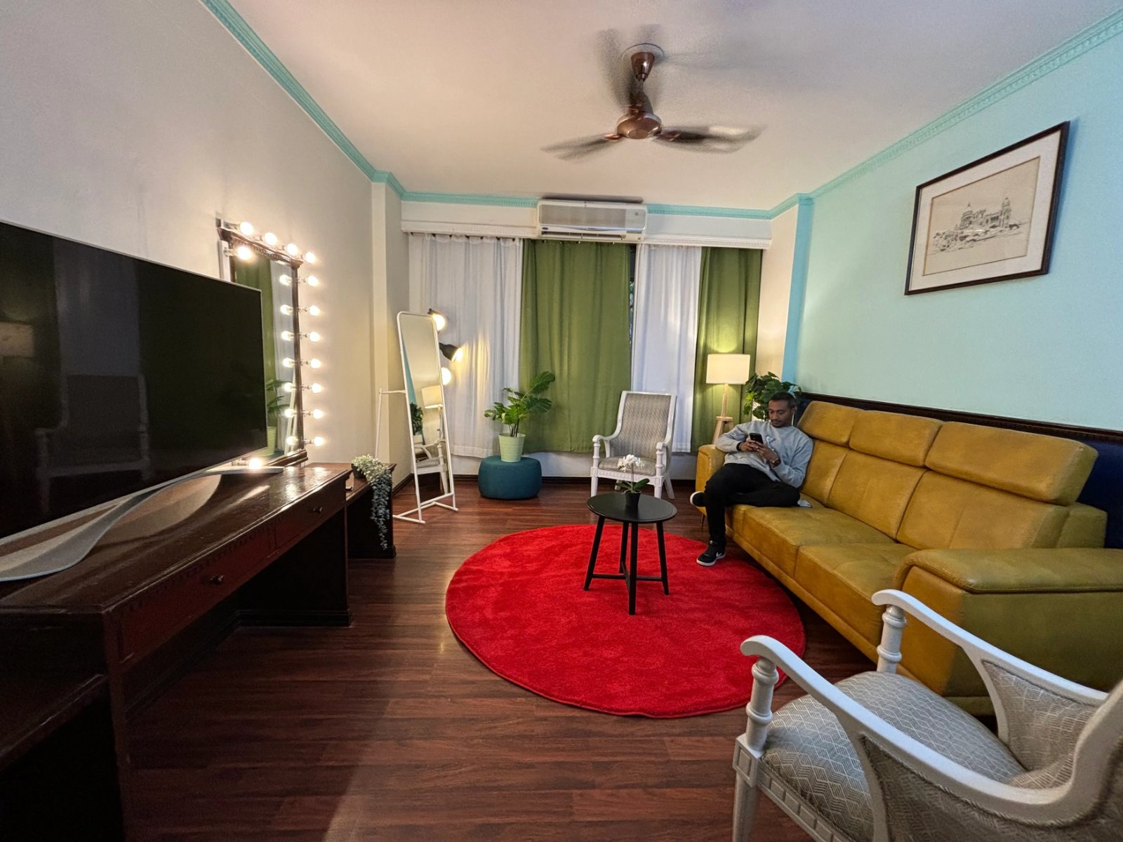 Multi-Set Creator Studio with Podcast Rooms & Terrace, Infantry Road — Living Room Set