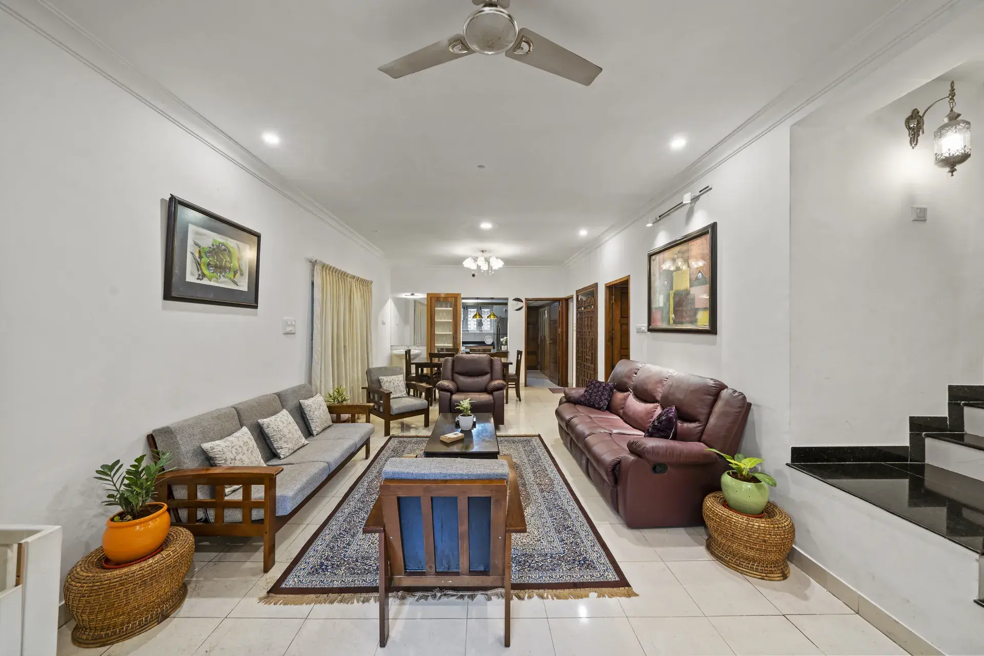 Cascade Castle – 5BHK Luxury Villa with Indoor Pond — Living Room