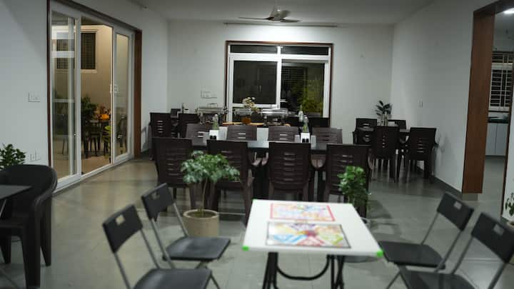 4BHK Villa with Private Pool & Sprawling Lawns Near Bangalore | ( 4 ) — Formal Dining Hall