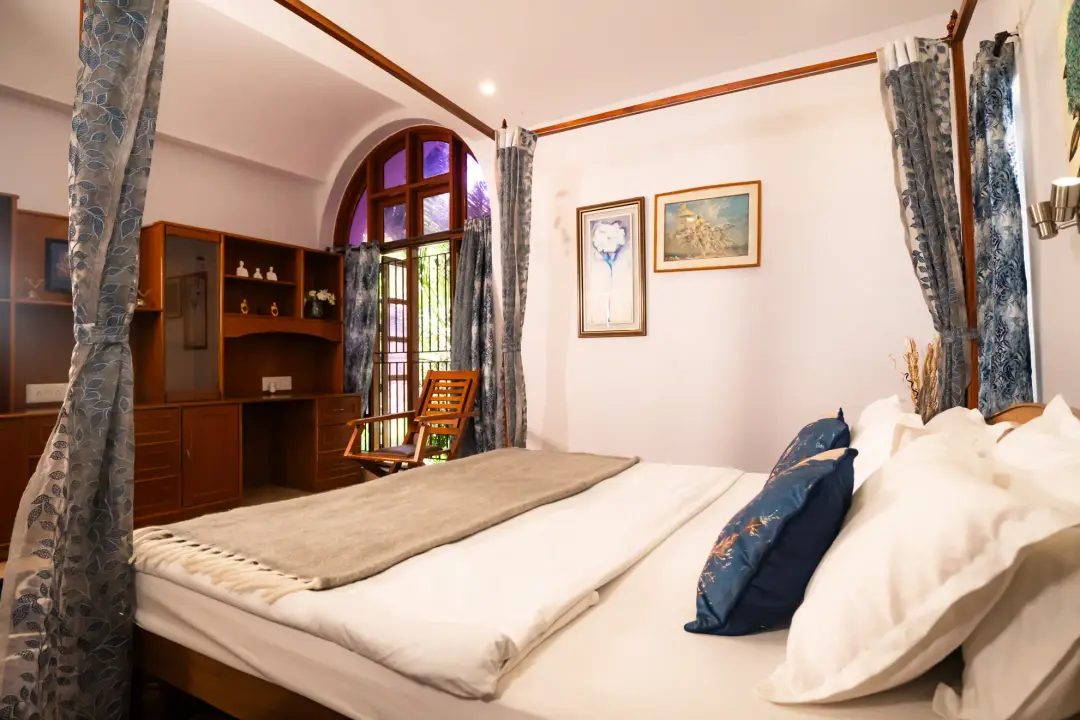Bougain Blossom – 4BHK Luxe Retro Villa — First Bedroom